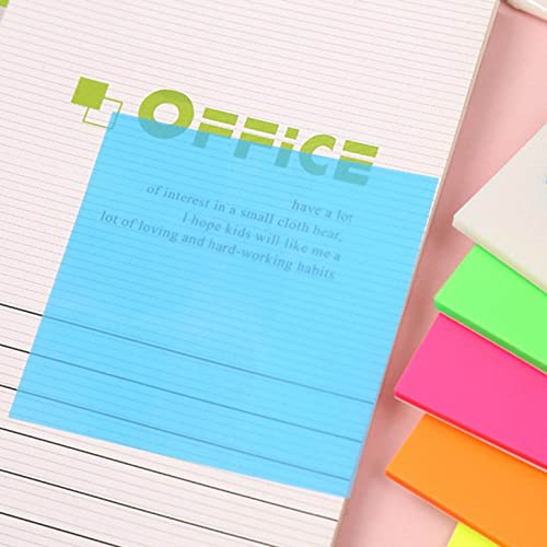 Tyenaza 6 Pcs Transparent Sticky Notes, White Yellow Green Orange Blue Red Translucent Self Adhesive Memo Pad for School Office(7.5x7.5x1cm) von Tyenaza