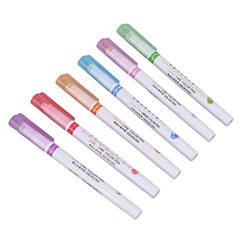 Tyenaza 6-teiliges Farbiges Kurvenstift-Set, Kurven-Textmarker-Stift-Set, Ergonomische, Bunte Kurvenstifte, Textmarker, Marker Für Kunst, Büro, Schulbedarf von Tyenaza