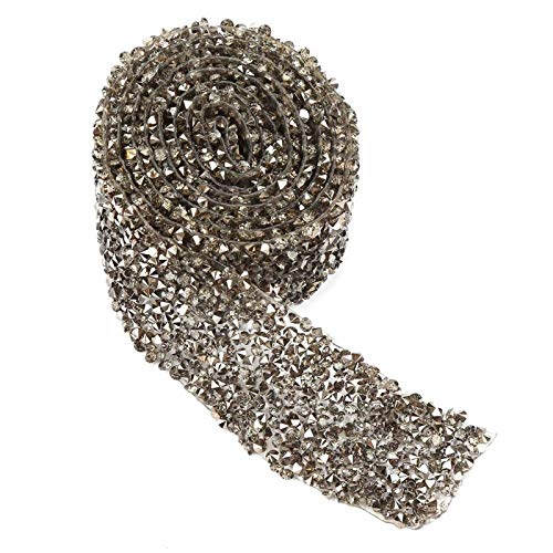 Tyenaza Diamantbandrolle Strassband Mesh Wrap Rolle Kristallband Dekoration für Geburtstag DIY Handwerk Hochzeit(Grau) von Tyenaza