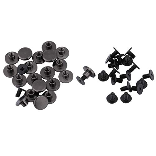 Tyenaza Nieten für Leder ledernieten hohlnieten, 20sets DIY Messing Flachkopf Gürtel Nieten Schraube für Gepäck Leder Handwerk 5mm 8mm(5mm) von Tyenaza