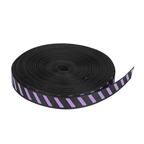 Tyenaza Polyesterband, wasserdicht, hohe Dichte, 10 Yard, 10 mm Breite, Geschenkpapier, Bastelband, DIY-Band für Hochzeit, Geschenkverpackung, Urlaubsdekoration, (Purple twill print on black) von Tyenaza