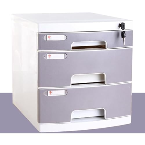 Tyewomiy Schubladenbox Im A4-Format Mit Schubladen, Abschließbarer Kleiner Aktenschrank, Büroschränke(GY,Type:3628 29.5x39.4x32.5cm) von Tyewomiy