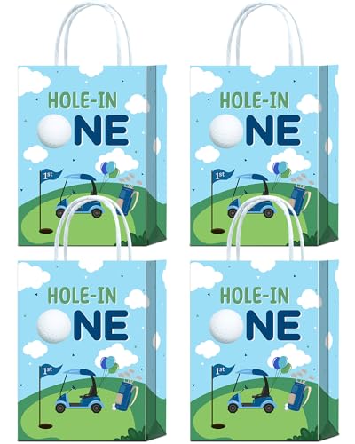 Tyndallrays 16 Stück Loch-in-1-Geburtstagsdekorationstaschen, umweltfreundliche Golf-Dekoration für den ersten Geburtstag, Golf-Geschenktüten mit klaren Mustern, Golf-Partygeschenke für Kinder, von Tyndallrays