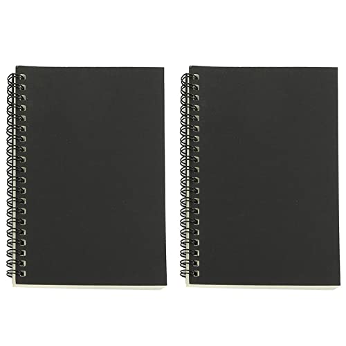 Tynmoel 2X Retro Kraft Spule Skizze Skizzenbücher Leere Notebook Kreative Notebook Schule Schreibwaren (Schwarz und) von Tynmoel