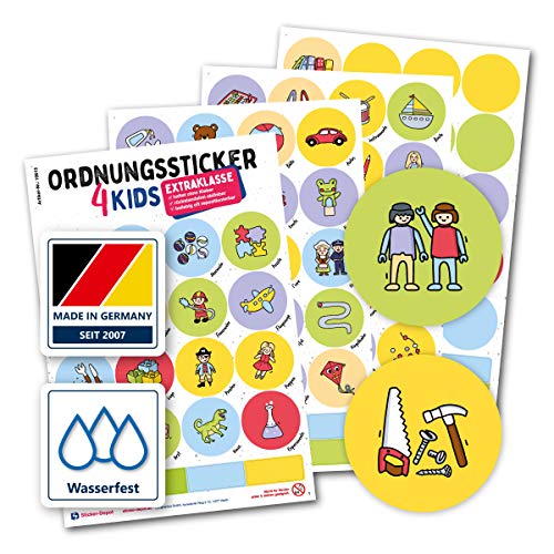 Typographus - 104 kindgerechte Aufkleber für Spielzeugkisten, Boxen & Möbel | Extraklasse | Sorgen für Ordnung im Kinderzimmer - Ordnungssticker, Lernen, Aufbewahrung, Ordnungssystem (Extra Klasse) von Typographus