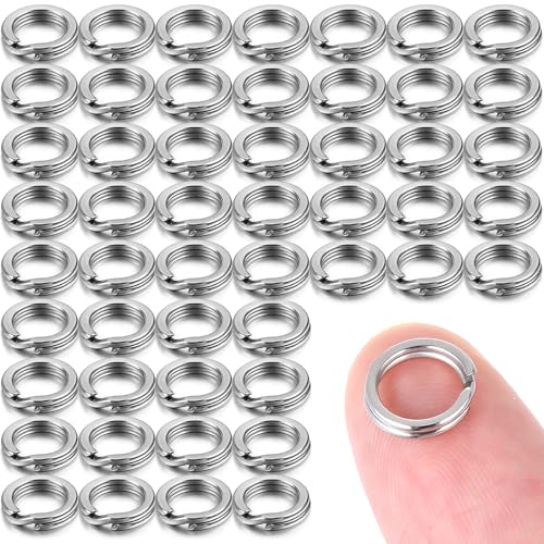 Tyqour 100 Stück Mini Klein Schlüsselringe Edelstahl 7mm Runde Schlüsselring Spaltringe Split Ringe Biegeringe Kleine Schlüsselanhänger Ring für Basteln Ornamente Autoschlüssel Halsketten Armbänder von Tyqour