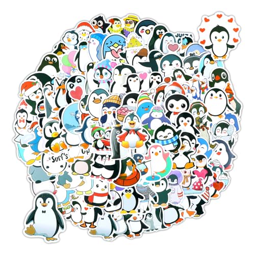 Tyqour 100 Stück Pinguin Aufkleber für Laptop,Süße Pinguin Sticker Set Pinguin Stickers Wasserdichte Penguin Aufkleber für Skateboards Tablets Kühlschränke,Geschenk für Kinder Teens Erwachsene Jungen von Tyqour