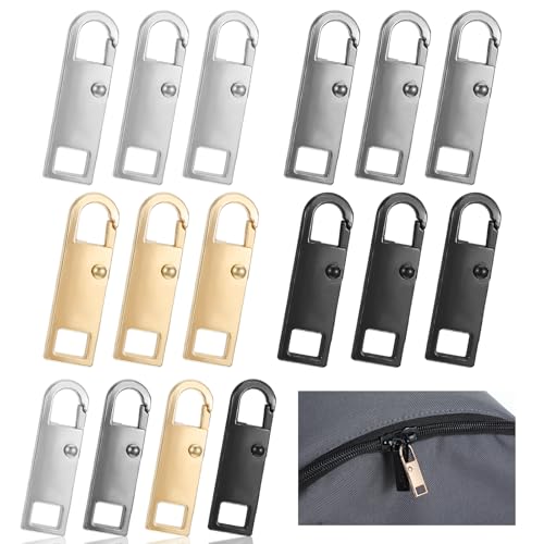 Tyqour 16 Stück Metall Reißverschluss Zipper Ersatz Universal Abnehmbar Reißverschluss Anhänger Ersatzteile Reissverschluss Zipper Reparatur Zipper Pull für Koffer Jacke Rucksäcken Geldbörse Tasche von Tyqour