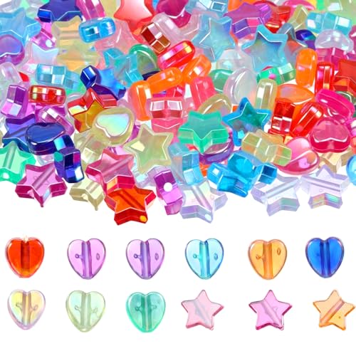 Tyqour 600 Stück Acryl Stern Perlen zum Auffädeln Perle für Armbänder Bunte Stern und Herz Perlen Sternform Bastelperlen zum Auffädeln für DIY Handwerk Armbänder Schmuckherstellung Halsketten Ohrring Tyqour 600 Stück Acryl Stern Perlen zum Auffädeln Perle für Armbänder Bunte Stern und Herz Perlen Sternform Bastelperlen zum Auffädeln für DIY Handwerk Armbänder Schmuckherstellung Halsketten Ohrring von Tyqour