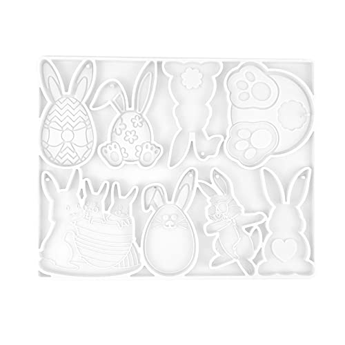 Kerzengießform Ostern Kaninchen Epoxy Cartoon Cartoon Cartoon Tisch Tischdekoration Wandbehang Silicon Glamot (White, One Size) von Tyuffghet