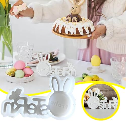 Seifen Gießen Formen Klein Silikonformen Osterhase Gießform Hase zum Gießen Ostern Silikonformen Ostern Gipsform Hase Gießform （A） (White, 19x11.5x2.3cm) von Tyuffghet