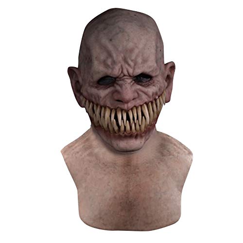 Tyuffghet Falsche Prothese Wrinkle Halloween Party Face Mask Mask Cosplay Novelty Funny Toy (Beige, One Size) von Tyuffghet