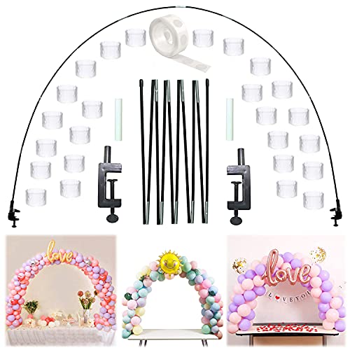 Ballonbogen Kit Schwarz Table Balloons Arch Frame Kit für Party Verschiedene Tischgrößen für Hochzeiten & Geburtstag & Weihnachtsdekoration Halloween von GGOUPTY