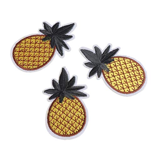 3 Stück Ananas-bestickte Aufnäher, zum Aufbügeln oder Aufnähen, DIY-Dekoration, Premium-Qualität von U-K