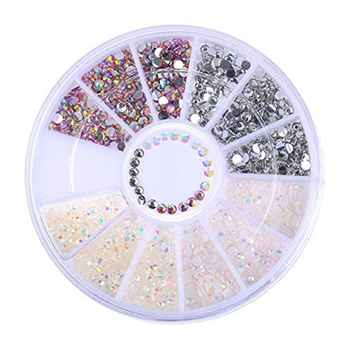 DIY 3D Nail Art Tipps Dekoration Charms Round Wheel Crystal Glitter Strass Praktisch und beliebt Nützlich und praktisch von U-K