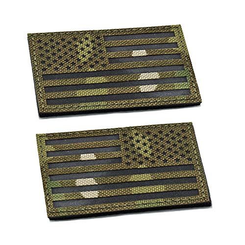 U-LIAN 5 x 8,9 cm Multicam IR Infrarot USA Amerikanische Flagge Patch Tactical Vest Patch Haken Verschluss Rückseite (vorne + umgekehrt) von U-LIAN