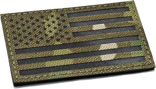 U-LIAN 5 x 8,9 cm Multicam Infrarot IR USA USA Amerikanische Flagge Patch Taktische Weste Patch Hakenverschluss Rückseite von U-LIAN