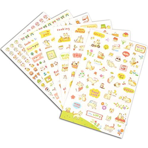 6 Bögen/Set Tagebuch Stikers Kinder Niedliche Katze Cartoon DIY Aufkleber Band Zeitplan Aufkleber Scrapbooking Aufkleber Dekoration Fotoalbum Entzückende Qualität und langlebig von U-M