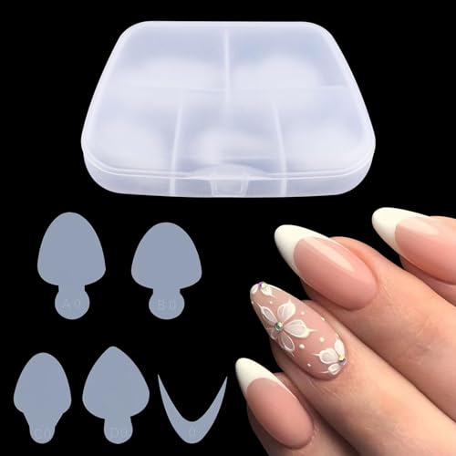 U-Shinein French Nail Form Sticker, 60 PCS Nail Extension Stencil, Recyclable Nail Stencils, Soft Nail Extension Stencil, Durable Extension Stencils for French Manicure, French Nail Sticker von U-Shinein