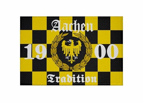 U24 Aufnäher Aachen Tradition Karo Fahne Flagge Aufbügler Patch 9 x 6 cm von U24