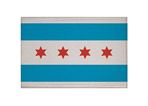 U24 Aufnäher Chicago Fahne Flagge Aufbügler Patch 9 x 6 cm von U24