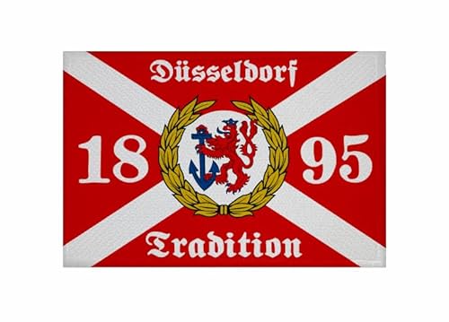 U24 Aufnäher Düsseldorf Tradition 1895 Fahne Flagge Aufbügler Patch 9 x 6 cm von U24