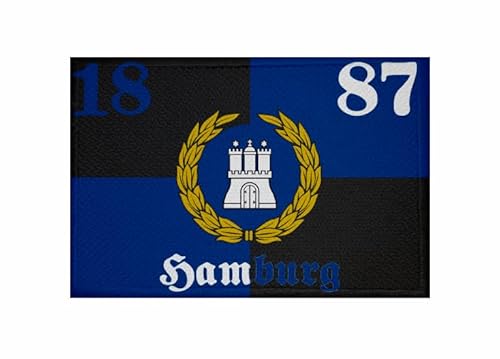 U24 Aufnäher Hamburg 1887 Tor Fahne Flagge Aufbügler Patch 9 x 6 cm von U24