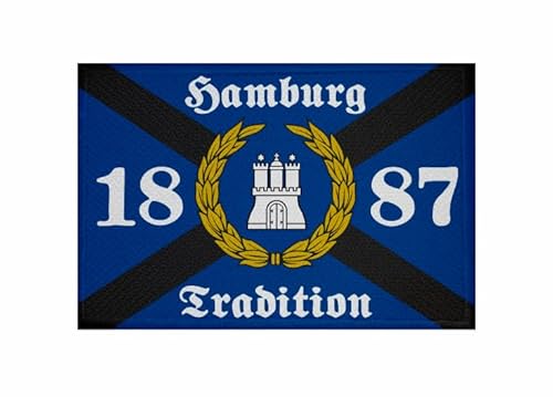 U24 Aufnäher Hamburg Tradition 1887 Fahne Flagge Aufbügler Patch 9 x 6 cm von U24