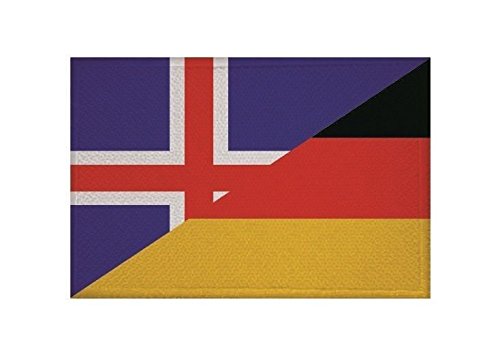 U24 Aufnäher Island-Deutschland Fahne Flagge Aufbügler Patch 9 x 6 cm von U24