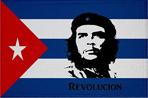 U24 Aufnäher Kuba mit Che Guevara Revolution Fahne Flagge Aufbügler Patch 9 x 6 cm von U24