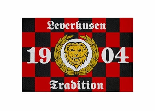 U24 Aufnäher Leverkusen Tradition Karo Fahne Flagge Aufbügler Patch 9 x 6 cm von U24