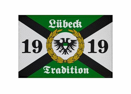 U24 Aufnäher Lübeck Tradition 1919 Fahne Flagge Aufbügler Patch 9 x 6 cm von U24