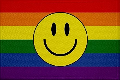 U24 Aufnäher Regenbogen Gay Smily Fahne Flagge Aufbügler Patch 9 x 6 cm von U24