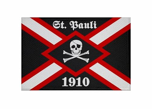 U24 Aufnäher St. Pauli 1910 Fahne Flagge Aufbügler Patch 9 x 6 cm von U24