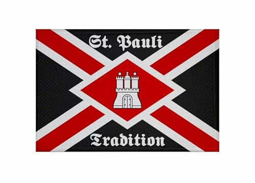 U24 Aufnäher St. Pauli Tradition Fahne Flagge Aufbügler Patch 9 x 6 cm von U24