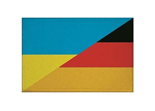 U24 Aufnäher Ukraine-Deutschland Fahne Flagge Aufbügler Patch 9 x 6 cm von U24