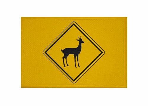 U24 Aufnäher Vorsicht Antilope Fahne Flagge Aufbügler Patch 9 x 6 cm von U24