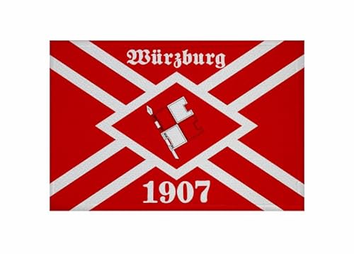 U24 Aufnäher Würtzburg 1907 Fahne Flagge Aufbügler Patch 9 x 6 cm von U24