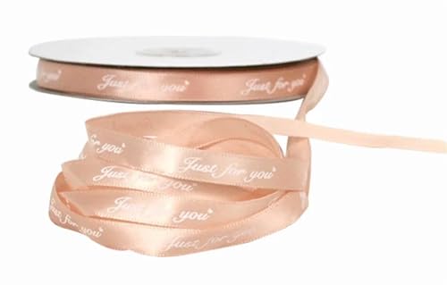 Geschenkband 1 cm x 45 m Satinband Druck Geschenkverpackung Rose Bär Fliege Hochzeit Geburtstag Geschenke Verpackung(Champagnewhite) von UALXPAO