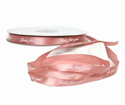 Geschenkband 1 cm x 45 m Satinband Druck Geschenkverpackung Rose Bär Fliege Hochzeit Geburtstag Geschenke Verpackung(Darkpinkwhite) von UALXPAO