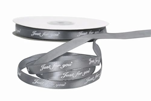 Geschenkband 1 cm x 45 m Satinband Druck Geschenkverpackung Rose Bär Fliege Hochzeit Geburtstag Geschenke Verpackung(Greywhite) von UALXPAO