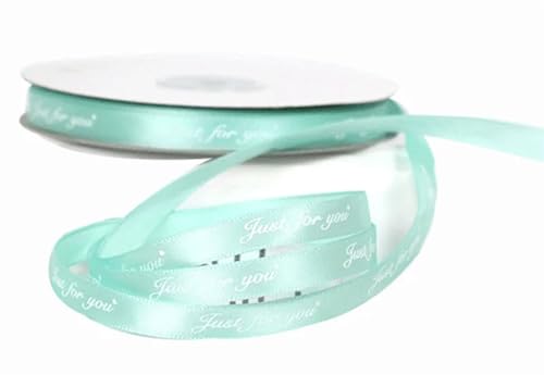 Geschenkband 1 cm x 45 m Satinband Druck Geschenkverpackung Rose Bär Fliege Hochzeit Geburtstag Geschenke Verpackung(Lightbluewhite) von UALXPAO