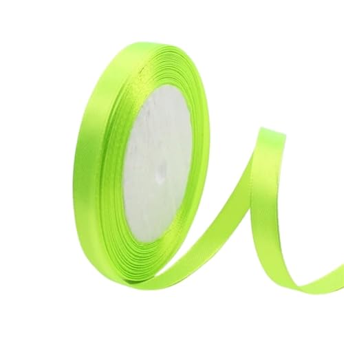 Geschenkband 25 Yards Satinbänder for Hochzeit Geburtstagsparty Geschenkverpackung Weihnachten Halloween Festival DIY Handwerk Band(Fluorescent green,10mm) von UALXPAO