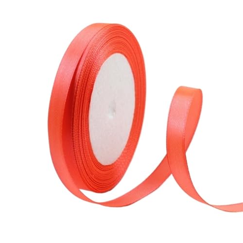 Geschenkband 25 Yards Satinbänder for Hochzeit Geburtstagsparty Geschenkverpackung Weihnachten Halloween Festival DIY Handwerk Band(Fluorescent red,15mm) von UALXPAO