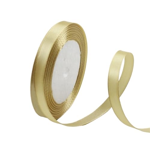 Geschenkband 25 Yards Satinbänder for Hochzeit Geburtstagsparty Geschenkverpackung Weihnachten Halloween Festival DIY Handwerk Band(Gold,10mm) von UALXPAO