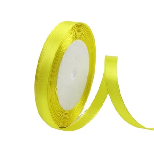 Geschenkband 25 Yards Satinbänder for Hochzeit Geburtstagsparty Geschenkverpackung Weihnachten Halloween Festival DIY Handwerk Band(Lemon Yellow,10mm) von UALXPAO