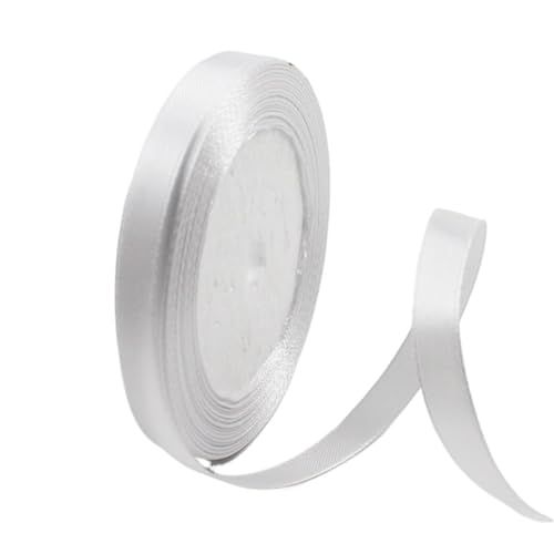 Geschenkband 25 Yards Satinbänder for Hochzeit Geburtstagsparty Geschenkverpackung Weihnachten Halloween Festival DIY Handwerk Band(White,10mm) von UALXPAO