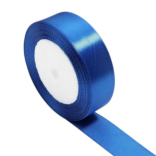 Satinband BäNder 25 Yards/Set Band for DIY Nähen Bogen Handwerk Geschenk Verpackung Blumen Kuchen Verpackung Party Weihnachtsdekor(Blue,Width 2.5cm 25Yards) von UALXPAO