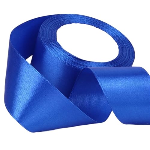 Satinband BäNder 4 cm Satinband Bunte Stoffrose DIY Sachen F Kreatives Geschenk Blumenstrauß Wrapping Bowtie Hearbraid Stirnband Schmuck(Blue1,4cm 22M 1Rolls) von UALXPAO