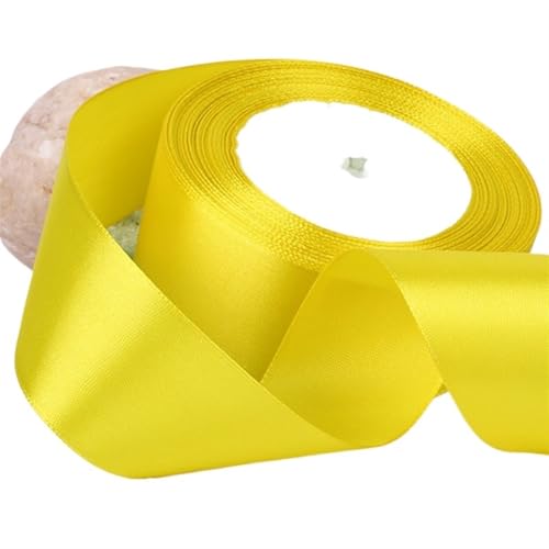 Satinband BäNder 4 cm Satinband Bunte Stoffrose DIY Sachen F Kreatives Geschenk Blumenstrauß Wrapping Bowtie Hearbraid Stirnband Schmuck(Yellow1,4cm 220M 10rolls) von UALXPAO